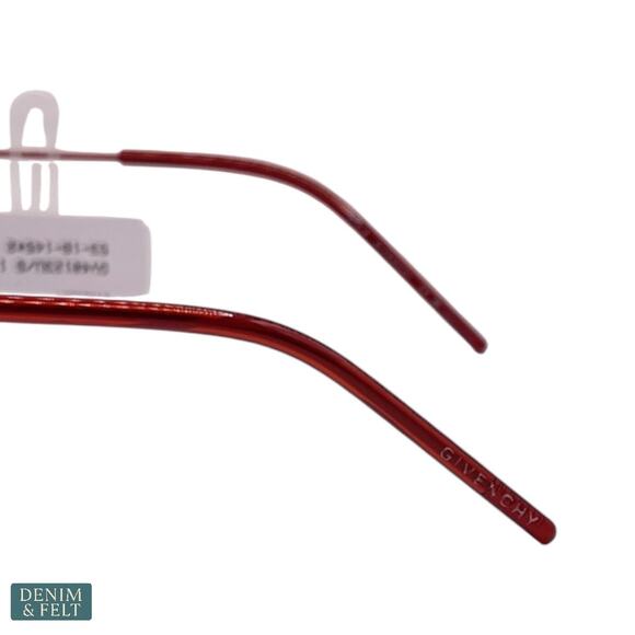 NEW Givenchy Speed Square Metal Sunglasses Burgundy Nylon Lenses Geometric Luxe - Picture 7 of 14